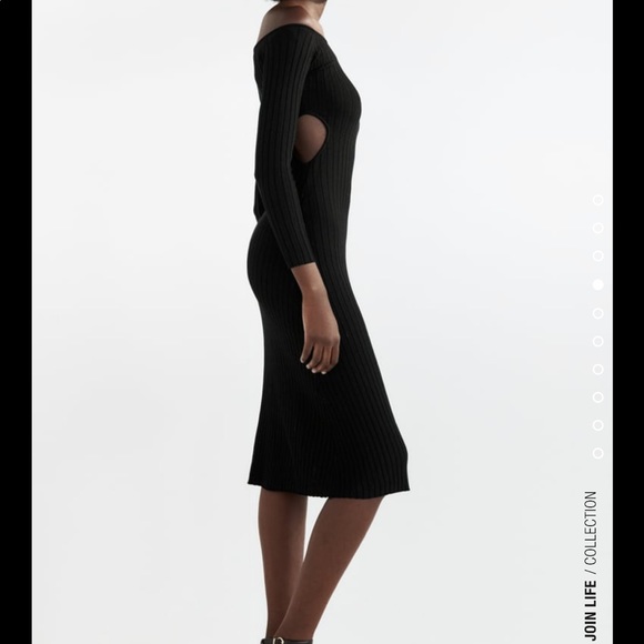 🆕 Zara Cut Out Rib Dress SIZE Medium - Picture 4 of 11